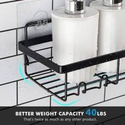 KORVIXA 3PCS Shower Caddy Set Stainless Steel in Black - thumbnail 3