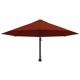 Berkfield Home Elegant Wall-Mounted Parasol with Metal Pole 300 cm Terracotta - thumbnail 4