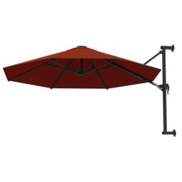 Berkfield Home Elegant Wall-Mounted Parasol with Metal Pole 300 cm Terracotta
