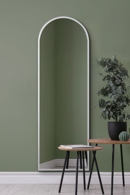 "MirrorOutlet White Framed Arched Leaner/Wall Mirror 71"" X 24"" (180CM X 60CM) - Size: 1 Pack" - image 1