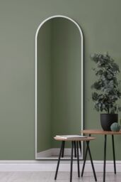 "MirrorOutlet White Framed Arched Leaner/Wall Mirror 71"" X 24"" (180CM X 60CM) - Size: 1 Pack" - thumbnail 2