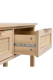 H&O Direct Rustic Wood Console Table with 3 Rattan Drawer in Natural - thumbnail 6