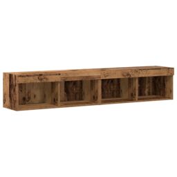 Berkfield Home 8 Piece TV Wall Units with LED Old Wood Engineered Wood in Brown - thumbnail 8
