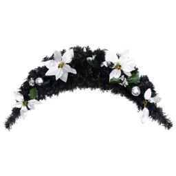 Berkfield Home Christmas Arch with LED Lights Black 90 cm PVC - thumbnail 3