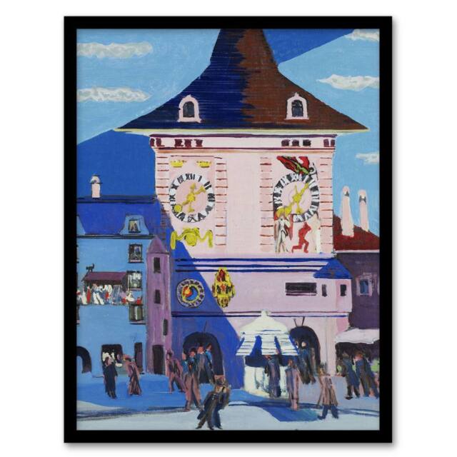"Artery8 Bern with Belltower Ernst Ludwig Kirchner Framed Wall Art Print - Size: W12"" x H16""" - image 1