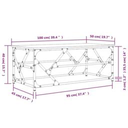 Berkfield Home Coffee Table Black 100x50x40 cm Engineered Wood - Size: 100 x 50 x 40 cm - thumbnail 9