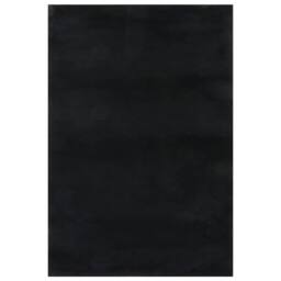 Berkfield Home Washable Rug Soft Shaggy 160x230 cm Anti Slip Black - Size: 100 cm diameter - thumbnail 1