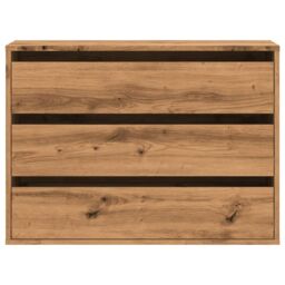 Berkfield Home Corner Chest of Drawers Artisian Oak 80x41x58 cm Engineered Wood in Brown - Size: 80 x 41 x 58 cm - thumbnail 4