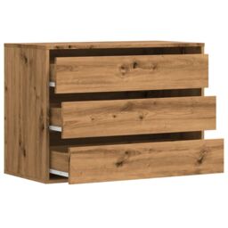 Berkfield Home Corner Chest of Drawers Artisian Oak 80x41x58 cm Engineered Wood in Brown - Size: 80 x 41 x 58 cm - thumbnail 5