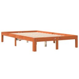 Berkfield Home Bed Frame without Mattress Wax Brown 140x200 cm Solid Wood Pine - thumbnail 6