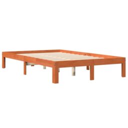 Berkfield Home Bed Frame without Mattress Wax Brown 140x200 cm Solid Wood Pine - thumbnail 3