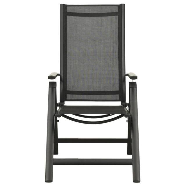 Berkfield Home Comfortable Folding Garden Chairs 2 pcs Textilene & Aluminium Black - image 1