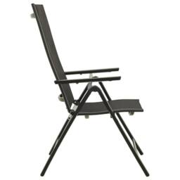 Berkfield Home Comfortable Folding Garden Chairs 2 pcs Textilene & Aluminium Black - thumbnail 5