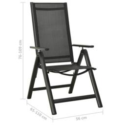 Berkfield Home Comfortable Folding Garden Chairs 2 pcs Textilene & Aluminium Black - thumbnail 9