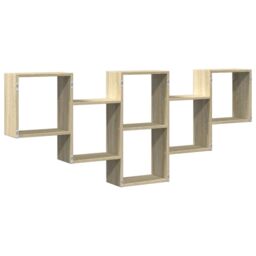 Berkfield Home Wall Shelf Sonoma Oak 159x18x66 cm Engineered Wood in Brown - Size: 159 x 18 x 66 cm - thumbnail 6
