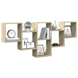 Berkfield Home Wall Shelf Sonoma Oak 159x18x66 cm Engineered Wood in Brown - Size: 159 x 18 x 66 cm - thumbnail 3