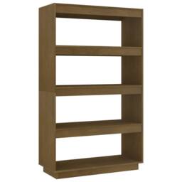 Berkfield Home Book Cabinet/Room Divider Honey Brown 80x35x135 cm Solid Pinewood - Size: 80 x 35 x 135 cm - thumbnail 1