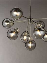 Loops 9 Bulb Chandelier LIght Highly Polished Nickel LED E14 8W LED in Metallics - thumbnail 2