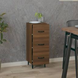 Berkfield Home Sideboard Brown oak 34.5x34x90 cm Engineered Wood - thumbnail 1