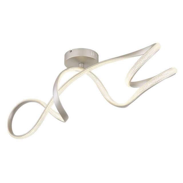 Netlighting Swirl Integrated LED Semi Flush Ceiling Light Nickel Matt LED 4000K in Grey - image 1