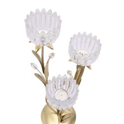 Hestia 3 Stem Candle Holder With Clear Glass On Gold Base - thumbnail 3