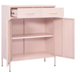 Berkfield Home Storage Cabinet Pink 80x35x101.5 cm Steel - thumbnail 5