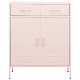 Berkfield Home Storage Cabinet Pink 80x35x101.5 cm Steel - thumbnail 3