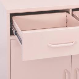 Berkfield Home Storage Cabinet Pink 80x35x101.5 cm Steel - thumbnail 6