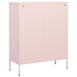 Berkfield Home Storage Cabinet Pink 80x35x101.5 cm Steel - thumbnail 4