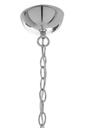 Orsina Chrome Pendant Light With Wire Grille & Chain Suspension, Tough Iron Build Lamp, Decorative Ceiling Light in Silver - thumbnail 4