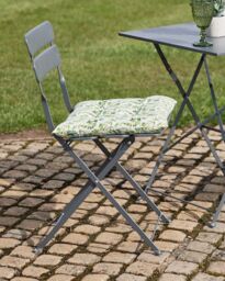 Dibor Set of 4 Green Leaf Print Cotton Outdoor Garden Chair Seat Pad Cushions L40cm x W40cm - Size: 40 cm x 40 cm - thumbnail 3