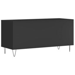 Berkfield Home Record Cabinet Black 100x38x48 cm Engineered Wood - Size: 100 x 38 x 48 cm - thumbnail 6