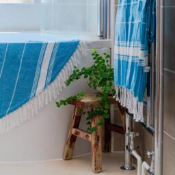 Nicola Spring 100% Cotton Bath Towel Turkish Style Hamman Beach Towel Sheet - 170 x 90cm (x4) in Light Blue - thumbnail 5