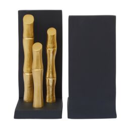 Orsina Hiba Set Of Two Gold Finish Bamboo Effect Bookends - thumbnail 4