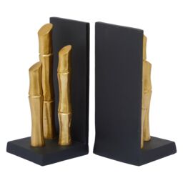Orsina Hiba Set Of Two Gold Finish Bamboo Effect Bookends - thumbnail 5