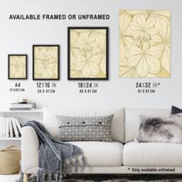 "Artery8 Leaves From Nature No 1 Botanical Jones Vintage Wall Art Print Poster in Beige - Size: W18"" x H24""" - thumbnail 3