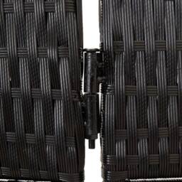 Berkfield Home Room Divider 6 Panels Black Poly Rattan - thumbnail 7
