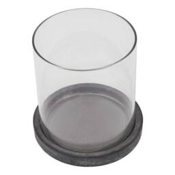 Lemon Pavilion Furniture and Decor Amalfi Hurricane Lantern - Ceramic - L14 x W14 x H14 cm - Grey - thumbnail 2