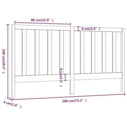 Berkfield Home Beautiful Bed Headboard Black 186x4x100 cm Solid Wood Pine - Size: 186 x 4 x 100 cm - thumbnail 6
