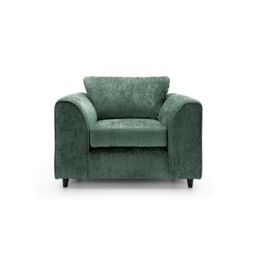 Abakus Direct Harriet Crushed Chenille Armchair Chair in Rifle Green - thumbnail 1