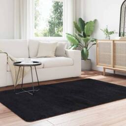 Berkfield Home Shaggy Rug High Pile NAVARRA Black 130x200 cm Polyester - Size: Medium - thumbnail 1