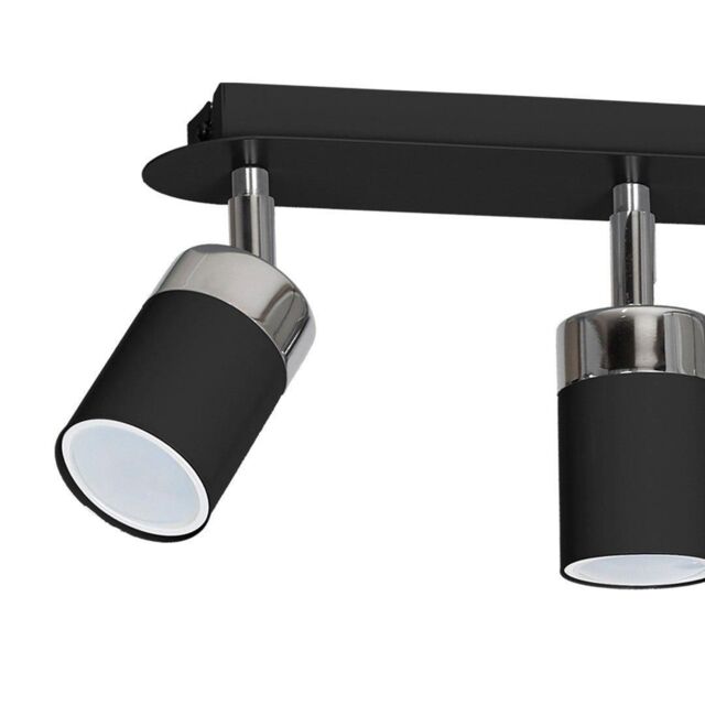 Milagro Joker Ceiling Lamp Hand Made In Matt Black With Chrome Detail - image 1