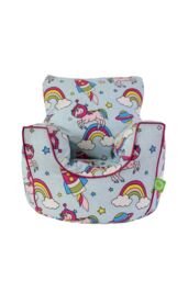 Bean Lazy Girl's Cotton Pastel Rainbow Space Unicorn Bean Bag Arm Chair Toddler Size in Light Blue - Size: Small - thumbnail 1