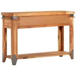Berkfield Home Console Table 110x34x74 cm Solid Wood Acacia in Brown - Size: 110 x 34 x 74 cm - thumbnail 3