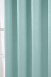 Homescapes Herringbone Blackout Curtains Pair Eyelet Style in Light Blue - Size: 228 cm width x 183 cm drop - thumbnail 4