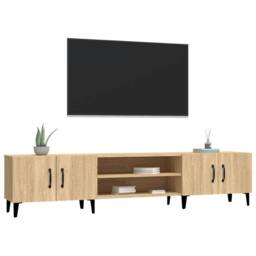 Berkfield Home TV Cabinet Sonoma Oak 180x31.5x40 cm Engineered Wood in Light Brown - thumbnail 4