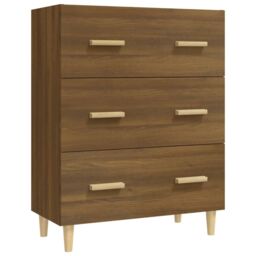 Berkfield Home Sideboard Brown Oak 70x34x90 cm Engineered Wood - Size: 70 x 34 x 90 cm - thumbnail 2