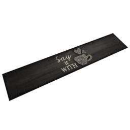 Berkfield Home Kitchen Rug Washable Cup Black 60x300 cm Velvet