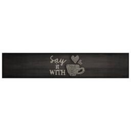 Berkfield Home Kitchen Rug Washable Cup Black 60x300 cm Velvet - thumbnail 2