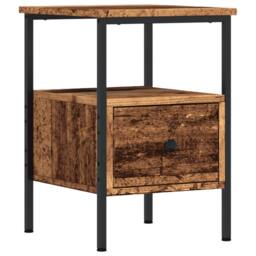 Berkfield Home Durable Bedside Cabinet Old Wood 34x36x50 cm Engineered Wood in Brown - Size: 34 x 36 x 50 cm - thumbnail 3